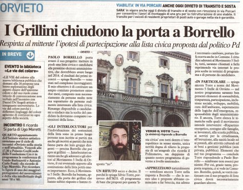 2013-03-11 la nazione (I Grillini chiudono la porta a Borrello)