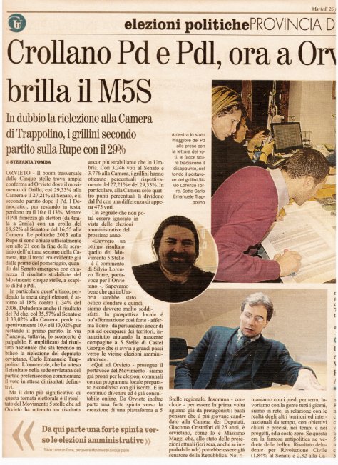 giornale umbria 2013-02-26 (risultati elezioni ad Orvieto)