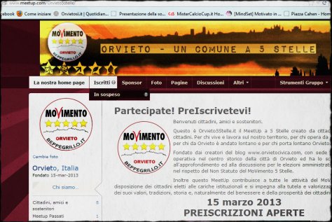 Visita e PreIscriviti al Meetup degli Orvietani