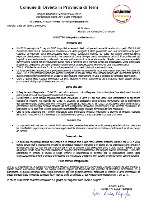 interpellanza geotermico