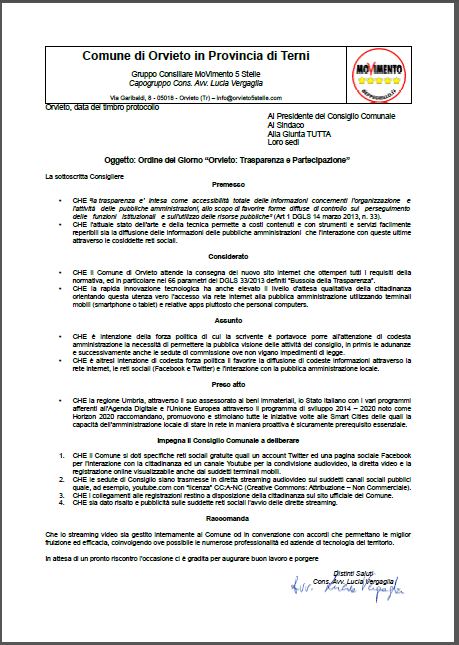 odg trasparenza e partecipazione