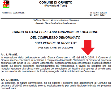 bando errato belvedere