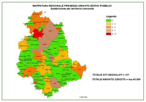 amianto edifici pubblici in umbria