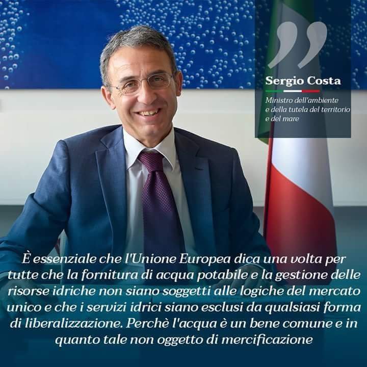 Sergio Costa ministro ambiente m5s per l'acqua pubblica 