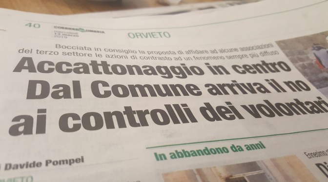 Accattonaggio forzato. Respinte le proposte M5S Orvieto