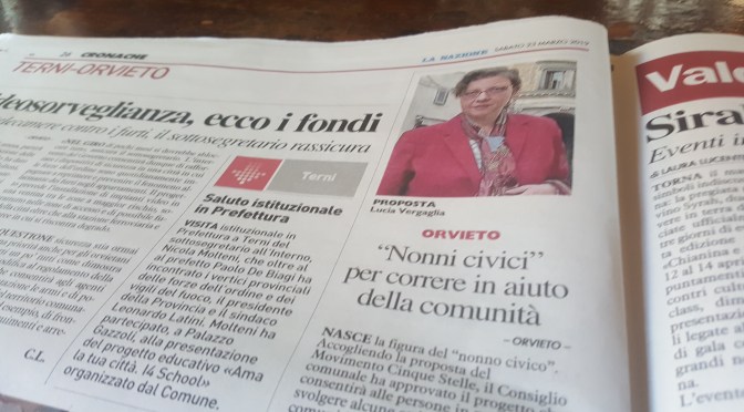 Vergaglia: ad Orvieto una sana staffetta tra le generazioni