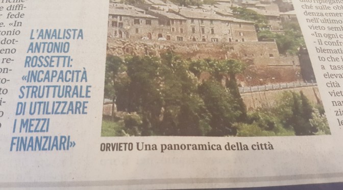 Finanza locale ad Orvieto.  Chi è colpa del suo mal pianga se stesso.