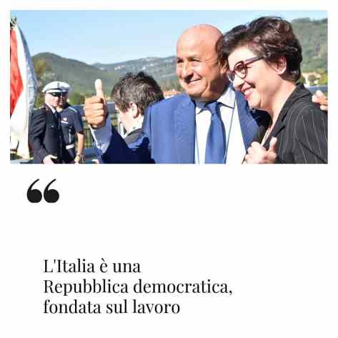 Lucia Vergaglia promotrice di Orvieto città della Costituzione assieme al professor Cuccodoro